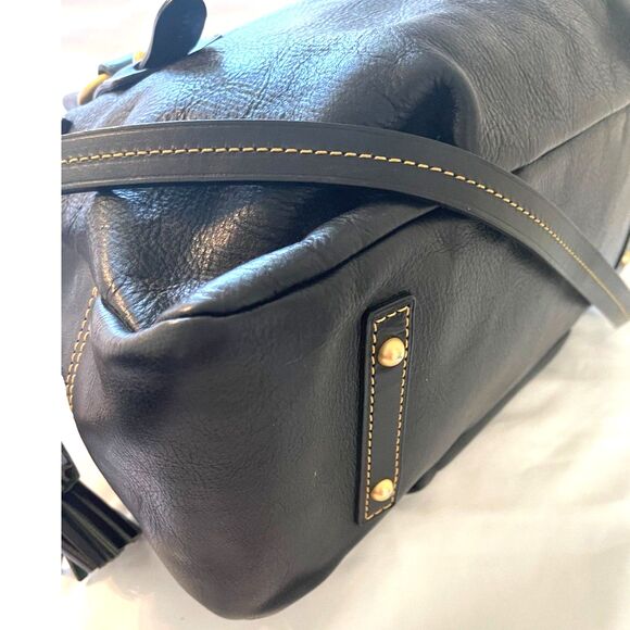 Dooney & Bourke Florentine Black Pebble Leather Satchel Handbag Crossbody Bag - Picture 6 of 14